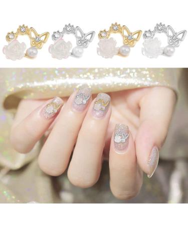 Charms Shining Rhinestone Gold Silver 3D DIY Manicure Nail Jewelry Nail Crystals Flying Shaking Butterfly-shape(6) - Buy Online on GoSupps.com