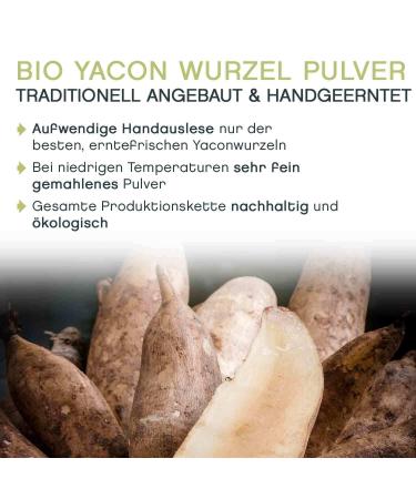 Buy Bio Yacon Root Powder - Superfood & Natural Fiber Sugar Replacement - 200g Premium Quality - Buy Online on GoSupps.com