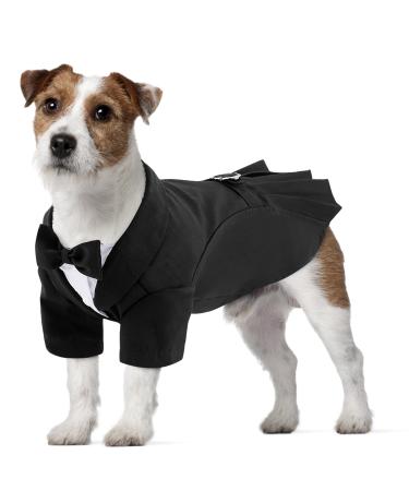 Cit toile dog wedding suit set tuxedo shirt with fly party clothing wedding birthday party halloween dog suit for small medium large dog cat black XL XL black black