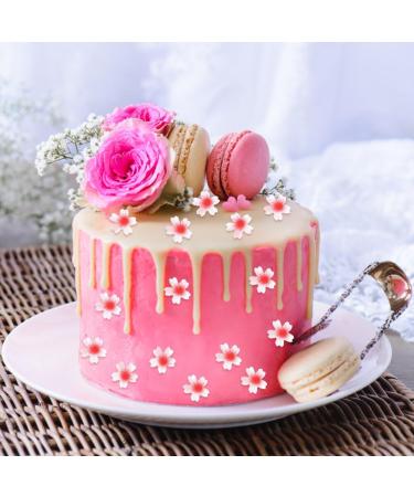 Uposao 100 Pieces Edible Flowers Cupcake Toppers Sticky Rice Paper Decorative Cake Decorations Birthday Party Food Decorations 100Pcs - Buy Online on GoSupps.com