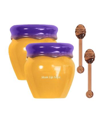 Mini Honey Pot Lip Balm, Bee Balm, Honey, Strawberry, Moisturizing Sleeping Mask, Reduces Lip Wrinkles