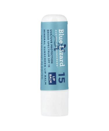 Blue Lizard Australian Sunscreen Mineral Sunscreen Lip Balm SPF 15 Natural Coconut 0.13 oz (3.8 g)