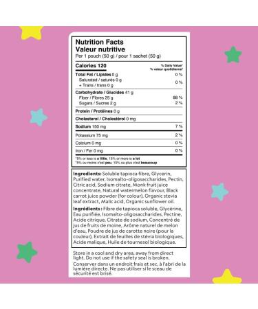 Herbaland Oh My! Gummies Snacks Low-Sugar High-Fiber Vegan Gluten-Free 12 x 50g (Box of 12) Compostable Pouch Sour Watermelon Flavor - Buy Online on GoSupps.com