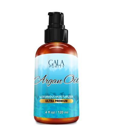Gala Purity - Moroccan Argan Oil Cold Pressed Unrefined & Virgin 4 Oz - Best for Hair Beauty & Skin Care Argan Oil 4 Fl Oz (Pack of 1)