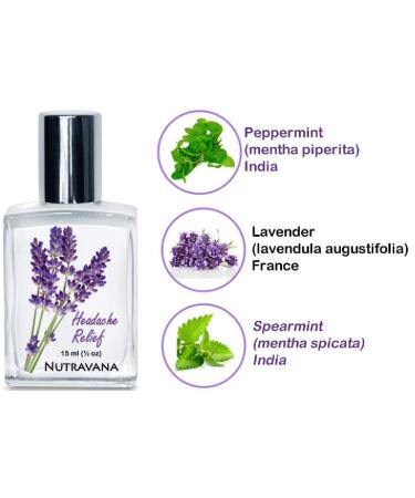 Nutravana Headache Relief - Peppermint, Lavender, and Spearmint Essential Oil Blend for Natural Soothing Therapy - Buy Online on GoSupps.com