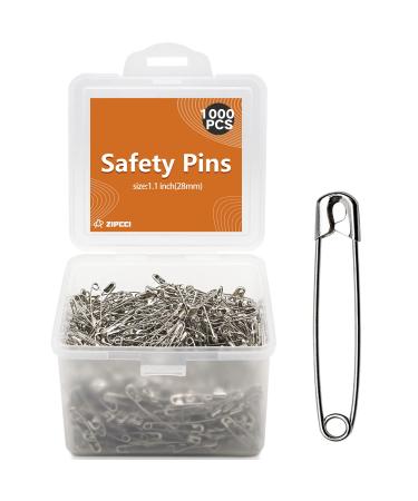 1000 Pcs ZIPCCI 1.1 inch Safety Pins Small Safety Pins  Mini Safety Pins Small  Nickel Plated