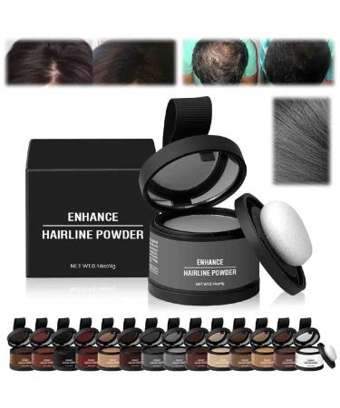 Veins Grain Hair Color Root Cover Up Veins Grain Hair Powder Hairline Shadow Powder Enhanced Hairline Powder Conceals Instantly Root Touch Up for Women Men (08 Gray 1)