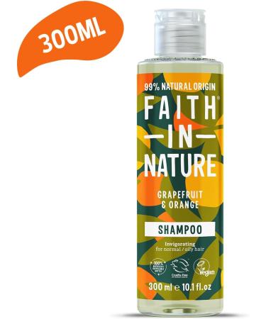 Faith In Nature Natural Grapefruit & Orange Shampoo 300ml - Invigorating Vegan & Cruelty Free SLS & Paraben Free For Normal to Oily Hair - Buy Online on GoSupps.com
