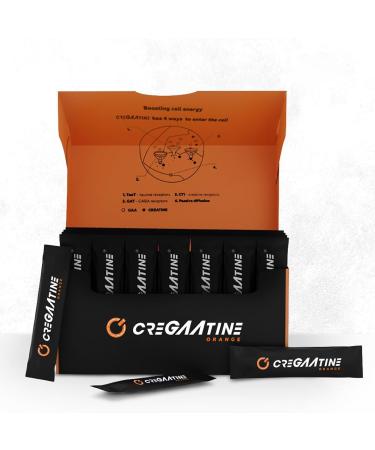 Micronized Creatine Monohydrate + GAA - No Water Retention Approved Science Creatine Vegan & Gluten Free for Muscle Growth Memory & Focus for Men & Women (Orange)