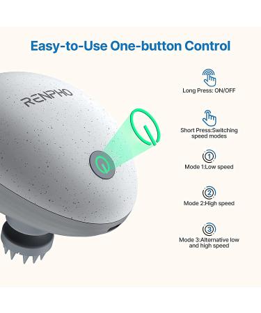 RENPHO Electric Scalp Massager | Waterproof Portable Head Massager with 4 Massage Heads | Handheld for Hair Growth, Stress Relief & Deep Cleaning - Buy Online on GoSupps.com