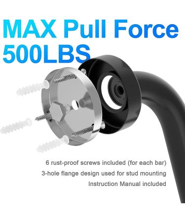 12 Inch Matte Black Shower Grab Bar-1" Diameter  iMomwee Stainless Steel Elderly Safety Bars  Bathroom Shower Balance Bar  Wall Handrail Support  Handicap Senior Disabled Pregnant Assist Bath Handle 12 Inch Black - Buy Online on GoSupps.com