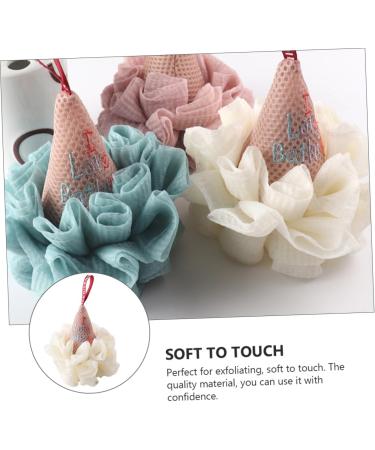 Housoutil 2 Pcs Ice Cream Bath Sponge | Adorable Loofah for Face Cleansing & Shower | Soft White Polyester Cleaning Scrubber - Buy Online on GoSupps.com