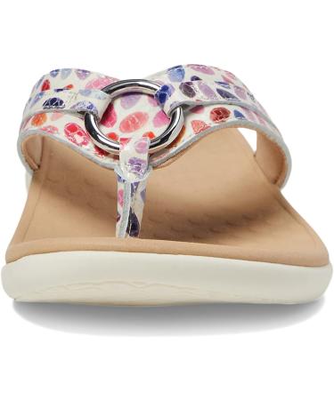 Vionic Women's Rest Aloe Toe Post Sandal - White Multi Leather, Medium Width, Sizes 5-12 - Buy Online on GoSupps.com