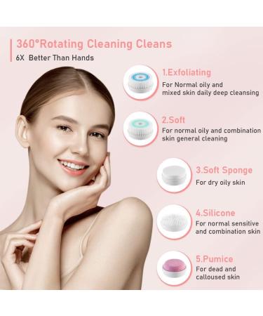 Mothers Day Gift: Blackhead Remover Vacuum Facial Cleansing Brush - Rechargeable with LCD Display - IPX7 Waterproof - 3 in 1 Facial Cleaner - Pink - Buy Online on GoSupps.com