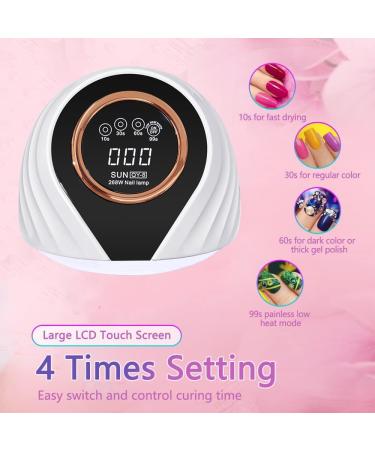 UV LED Nail Lamp 268W Fast Dryer Nail Curing Light with 66 LEDs Auto Sensor Portable Handle Nail Dryer 5 Timer Setting Larger Space - Buy Online on GoSupps.com