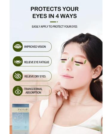 WISEQUEST Drug-Free Herbal Eye Patches Relieve Dry Eyes, Redness & Digital Eye Strain, Acupressure Formula, Made in Japan, 10-Day Pack - Buy Online on GoSupps.com
