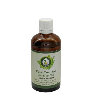 R V Essential Pure Coconut Carrier Oil 10ml (0.338oz)- Cocus Nucifera (100% Pure and Natural Cold Pressed) Coconut 0.34 Fl Oz (Pack of 1)