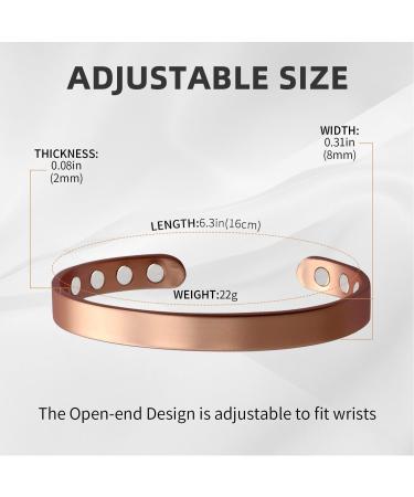 MagEnergy 99.9% Pure Copper Bracelet - Adjustable 16cm for Men & Women with 8 Magnets | International Shipping - Buy Online on GoSupps.com