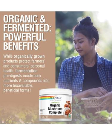 Solaray Organic Fermented Mushroom Complete Powder 2000mg | 60g - Premium Organic Blend - Buy Online on GoSupps.com