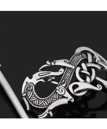Lurrose Hair Clips Dragon Design Viking Jewelry Hair Clip Alloy Irish Hair Pin with Stick for Woman men - Buy Online on GoSupps.com