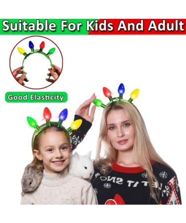 hgnxa Christmas Flashing LED Headband Fun and Festive Light Bulb for Kids Adults Glow in the Dark Accessories Party Favor Red - Buy Online on GoSupps.com