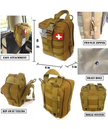 Galaxy 251 Pcs First Aid Kit - Survival Emergency Trauma Military Combat Tactical Medical - Black IFAK EMT Bag for Hunting, Camping, Hiking - Buy Online on GoSupps.com