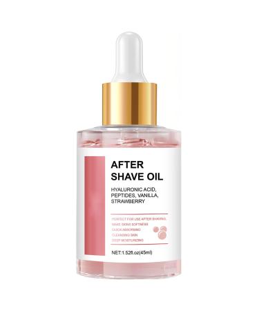 Yniquet After Shave Oil Women for Smooth Skin Strawberry Shaving Oil with Hyaluronic Acid Prevent Ingrown Hairs & Dryness Soothes & Hydrates 1.52 Fl Oz