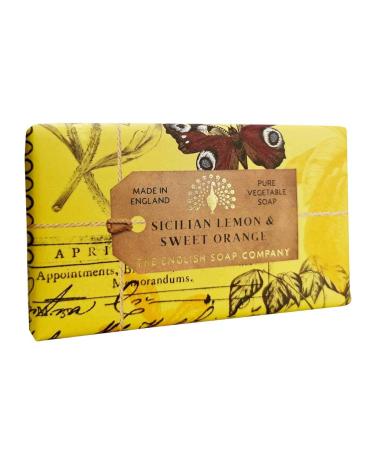 The English Soap Company Sicilian Lemon & Sweet Orange Soap Bar Anniversary Collection 200g Sicilian Lemon & Sweet Orange 190 g (Pack of 1)