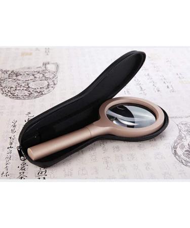 Magnifying Glass HD Magnifier 12 LED Light Children's Mirror Bimetallic Frame Handle Magnifier Handheld Glass Can Magnify 10 20 Times Magnifier - Buy Online on GoSupps.com