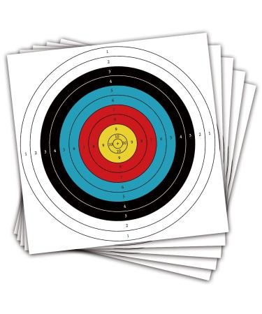 THREE ARCHERS 20pcs Targets Paper Standard Archery 60cm 10 Ring Bow and Arrow Targets for Hunting & Shooting Archery Accessories for Target Practice