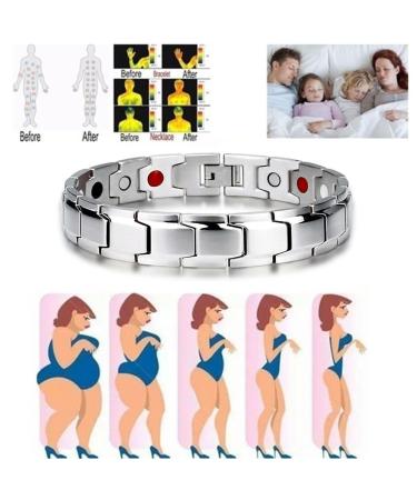 AMZLORD Ultrastarkes Titan Magnetic Arm Band | Weight Loss Bracelet for Men & Women | Anti-Fatigue Titanium Steel Magnet Bracelet (Silver) - Buy Online on GoSupps.com