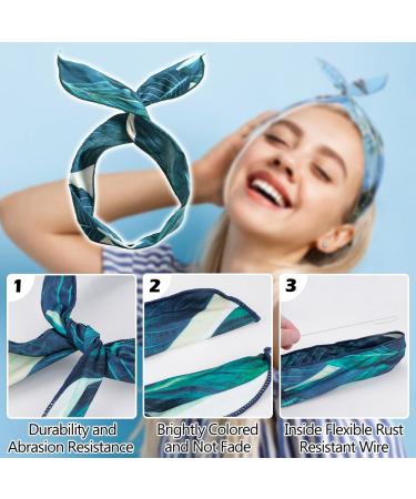 Lzymsz 12pcs Twist Bow Wired Hair Bands & Turbans - Vintage Printed Criss Cross Head Wraps for Women & Girls | Yoga & Sports Compatible - Buy Online on GoSupps.com