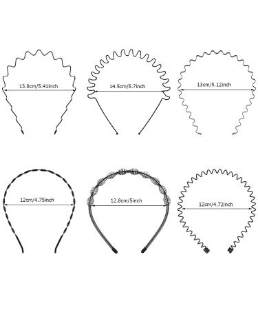 Mujinshow 6PCS Metal Wave Hair Bands - Non-slip Universal Headband for Men and Women - Buy Online on GoSupps.com