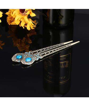 Lurrose 2PCS Vintage Rhinestone Hair Sticks - Elegant Traditional Hair Chopsticks for Women | Stylish Bun Accessory and Hair Jewelry - Buy Online on GoSupps.com