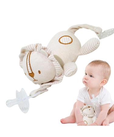 Maseyivi Lion Pacifier Holder | Soft Toy Pacifier Clip | Skin-Friendly & Comfortable Baby Buddy for Children's Parties | Animal Attachment for 0 Months+ - Buy Online on GoSupps.com