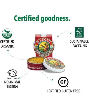 Badger Organic Sore Muscle Rub with Cayenne & Ginger - 2 oz for Pain Relief - Buy Online on GoSupps.com