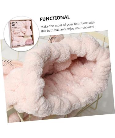 CANIGHT 1 Set Dry Hair Towel Set Lotus Tealight Candle Holder Bath Sponge Bath Towel Pink Twisted Yarn - Buy Online on GoSupps.com