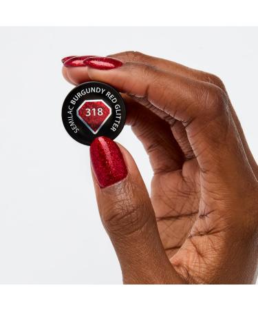 Semilac UV Nail Polish Hybrid 318 Burgundy Red Glitter - 7ml | Long-Lasting & International Shipping - Buy Online on GoSupps.com