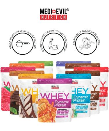 Medi-Evil Nutrition Whey Dynamic Protein Powder Muscle Development Strawberry Delight Flavour 600g 20 Servings Strawberry 20 Servings (Pack of 1) - Buy Online on GoSupps.com
