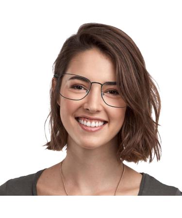 Blue Light Blocking Glasses | Hipster Metal Frame Women Eyeglasses | Computer Reading Gaming Anti Eyestrain Blue Light Glasses Nanyaciv Black Frame Discoloration - Buy Online on GoSupps.com