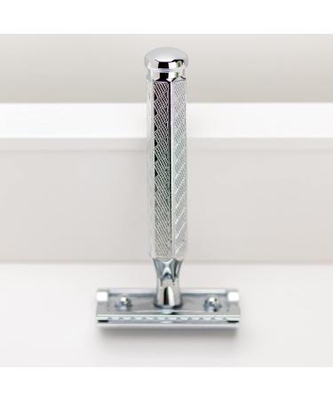 Merkur 42C Classic Razor | Hexagonal Handle | Gloss Chrome | Three-Part Closed Comb | Ideal for Wet Shaving | Made in Germany - Buy Online on GoSupps.com