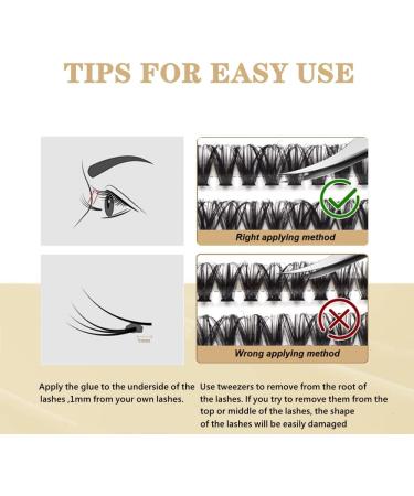 120 Clusters D Curl Wide Stem Individual Cluster Lashes 10-16mm DIY Eyelash Extension - Soft Fluffy False Lashes - W06# (10mm-16mm) MIX - Buy Online on GoSupps.com