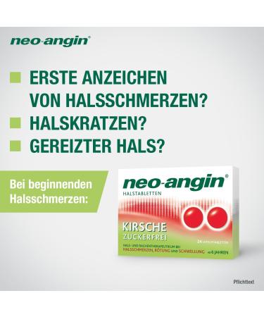 Neo-Angor Cherry Sugar-Free Neck Tablets | Soothe Sore Throat | 24 Pieces for Adults & Kids - Buy Online on GoSupps.com