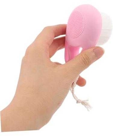Angoily Facial Exfoliator Scrub Cleansing Scrub Brush Handle Facial Cleansing Brush Scrubber Silica Gel face Facial Cleanser Facial Brush washbasin Soft Fur Tool Manual face Washing Brush - Buy Online on GoSupps.com