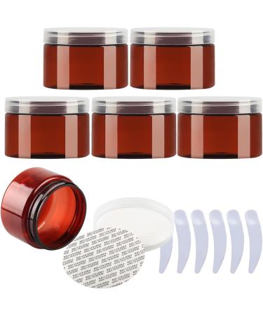 travel pots for cream small pots with lids Pack of 6 100ml Blue Plastic Cream Jars Cosmetic Pots with Clear Lids Containers for Toiletries (Color : Bruin Size : 150ml) 150ml Bruin