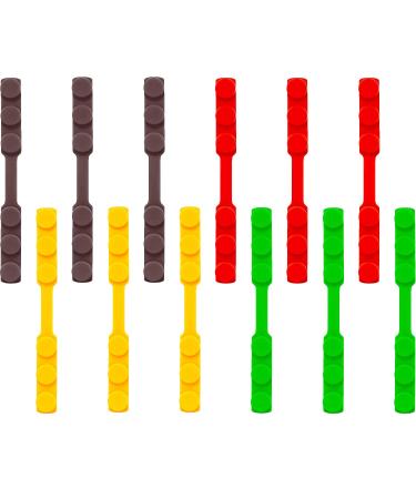 12 Pieces Mask Extender Hook Adjustable Silicone Mask Extension Buckle Ear Grips Anti-Tightening Mask Holder Hook Ear Strap Accessories for Relieving Pressure and Pain (Black, Rose Red, Green, Purple)