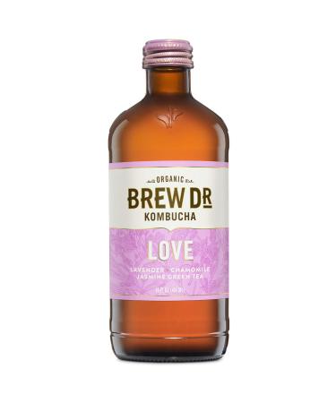Brew Dr. Kombucha, Organic, Raw & Probiotic - Love - Jasmine Green Tea with Lavender, Chamomile and Rose - 14 Fl Oz Bottle