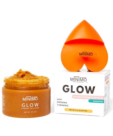 Minimo Glow Turmeric Face Scrub for Glowing Radiant Skin with Scrubbie