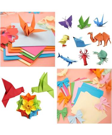 1000 Sheets Origami Paper Assorted Sizes - Double Sided Square Paper for Kids Crafts - Fold Cranes, Roses, Flowers, Rabbits, Airplanes, Hearts, Dinosaurs - 10 Colors - Buy Online on GoSupps.com