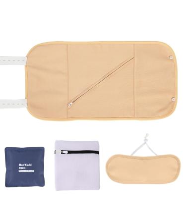 Luojuny Casting oil pack of oversize for Leber-Detox neck organic cotton reusable castor oil pack with adjustable straps compress castor oil wrap set gastrointestinal set Khaki
